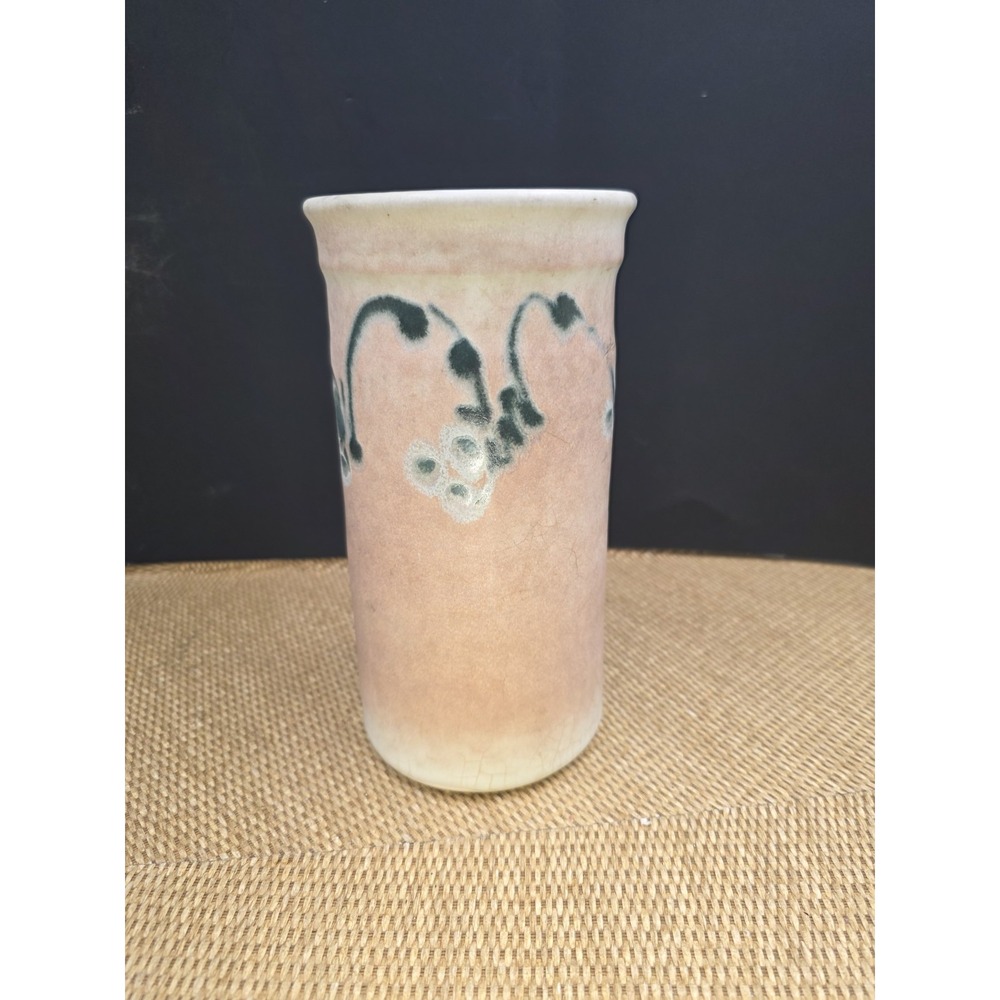 VTG Studio‎ Pottery Vase Diane Pittis WV Signed PHHS 9" Cylinder Art Ceramic